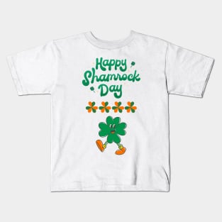 Saint Patricks Day, Happy Shamrock Day Kids T-Shirt